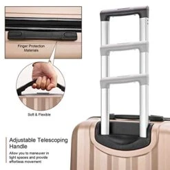 4 Pieces Travel Luggage Sets, Hardside Lightweight ABS Luggage Suitcase, 360° Spinner Wheels Travel Set Bag, Durable Trolley Suitcase 16" 20" 24" 28", 4 Pcs (Color Champagne Gold) 17 4 Pieces Travel Luggage Sets, Hardside Lightweight ABS Luggage Suitcase, 360° Spinner Wheels Travel Set Bag, Durable Trolley Suitcase 16" 20" 24" 28", 4 Pcs (Color Champagne Gold) -Vera Bradley Shop 510xmEbHnkL