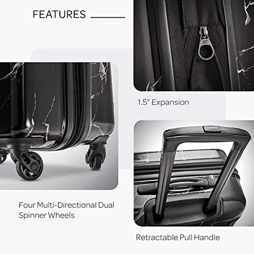 American Tourister Moonlight Hardside Expandable Luggage With Spinner Wheels, Black Marble, 2-Piece Set (21/24) 5 American Tourister Moonlight Hardside Expandable Luggage With Spinner Wheels, Black Marble, 2-Piece Set (21/24) - Image 3