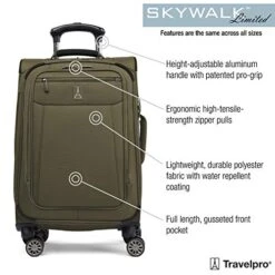 Travelpro Skywalk Limited 3 Piece Spinner Suitcase Set - Softside Expandable Travel Luggage With Spinning Wheels – Carry On & Checked Bags, Olive 13 Travelpro Skywalk Limited 3 Piece Spinner Suitcase Set - Softside Expandable Travel Luggage With Spinning Wheels – Carry On & Checked Bags, Olive -Vera Bradley Shop 511AF6qAK L