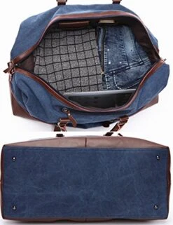 BAOSHA Oversized Canvas PU Leather Travel Tote Duffel Bag Weekender Overnight Bag (Black) -Vera Bradley Shop 511Q0SHgMiL