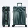 New Aluminum Frame Rolling Luggage Women Travel Bag Trolley Suitcase Carry On Luggage,Green,26