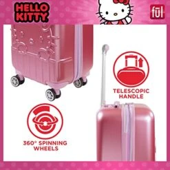 Ful Hello Kitty 21 Inch Rolling Luggage, Hardshell Carry On Suitcase With Wheels, Pink (HKFL0002AZ-650) -Vera Bradley Shop 513hMQiu3JL