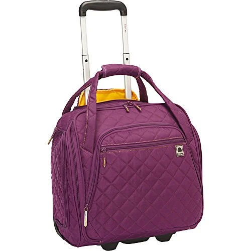 Delsey Paris Delsey Quilted Rolling Underseat Bag For Carry-On Fits Overhead & Under Airline Seat - (Purple) 3 Delsey Paris Delsey Quilted Rolling Underseat Bag For Carry-On Fits Overhead & Under Airline Seat - (Purple)