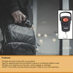 American Weigh Scales - PK Series Industrial Digital Hanging Scale, Black, 110 X 0.05lbs - PK-110 -Vera Bradley Shop 514iasfP sL