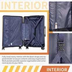 Coolife Luggage 3 Piece Sets PC+ABS Spinner Suitcase Carry On Fashion (Dark Green, One_Size) -Vera Bradley Shop 514xWmC7lTL