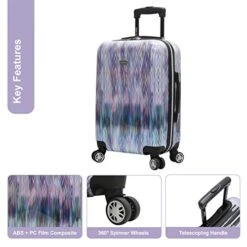 Steve Madden 20 Inch Carry On Luggage Collection - Scratch Resistant (ABS + PC) Hardside Suitcase - Designer Lightweight Bag With 8-Rolling Spinner Wheels (Diamond) -Vera Bradley Shop 5156czSJMeL
