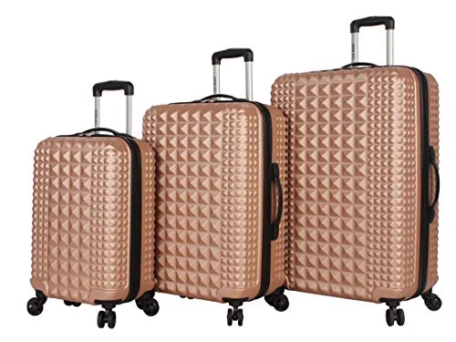 Steve Madden Luggage Set 3 Piece - Lightweight Hardside Suitcase Set - Includes 20 Inch Carry On, 24In/28In Checked Bag With 8-Wheel Rolling Spinner (Rose Gold, One Size) 3 Steve Madden Luggage Set 3 Piece - Lightweight Hardside Suitcase Set - Includes 20 Inch Carry On, 24In/28In Checked Bag With 8-Wheel Rolling Spinner (Rose Gold, One Size)