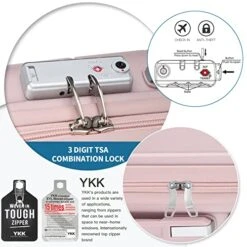 Somago 20IN Carry On Luggage And 14IN Mini Cosmetic Cases Travel Set Hardside Luggage With Spinner Wheels Lightweight Polypropylene Suitcase With TSA Lock (2-Piece Set (14/20), Nude Pink) 14 Somago 20IN Carry On Luggage And 14IN Mini Cosmetic Cases Travel Set Hardside Luggage With Spinner Wheels Lightweight Polypropylene Suitcase With TSA Lock (2-Piece Set (14/20), Nude Pink) -Vera Bradley Shop 515Hqrlp9qL