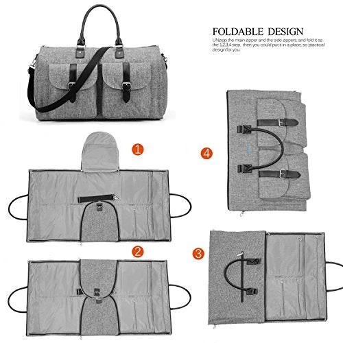 Amzbag Expandable Travel Duffel Bag XXL Capacity Weekender Bag With Leather Handle Suit Carry On 5 Amzbag Expandable Travel Duffel Bag XXL Capacity Weekender Bag With Leather Handle Suit Carry On - Image 3