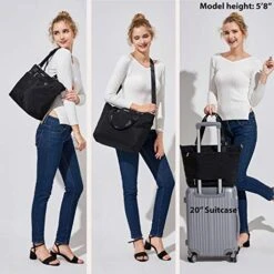 Lily & Drew Nylon Crossbody Bag For Women With Shoulder Strap, Luggage Strap, Laptop Sleeve (Black) -Vera Bradley Shop 515 qYtbIFL