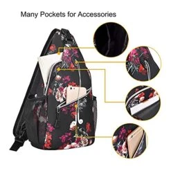 MOSISO Sling Backpack,Travel Hiking Daypack Cottonrose Crossbody Shoulder Bag, Black 13 MOSISO Sling Backpack,Travel Hiking Daypack Cottonrose Crossbody Shoulder Bag, Black -Vera Bradley Shop 515da0MyzJL