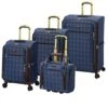 London Fog Brentwood II 4 Piece Set (with Under The Seat Bag), Blue Window Pane