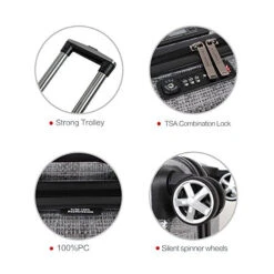 Carry On Luggage With Spinner Wheels And Integrated Weight Scale Built In TSA Lock Hard Shell Lightweight PC 20 Inch Rolling Travel Suitcase Small Cabin -Vera Bradley Shop 515iuQwZfyL