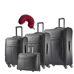 Samsonite Leverage LTE 5 Piece Carry-On Bundle | 20", 25", 29", Wheeled Garment Bag, Travel Pillow