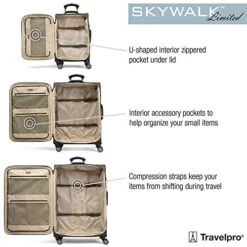 Travelpro Skywalk Limited 3 Piece Spinner Suitcase Set - Softside Expandable Travel Luggage With Spinning Wheels – Carry On & Checked Bags, Olive 11 Travelpro Skywalk Limited 3 Piece Spinner Suitcase Set - Softside Expandable Travel Luggage With Spinning Wheels – Carry On & Checked Bags, Olive -Vera Bradley Shop 517 1UvIvJL