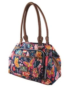 Lily Bloom Maggie Satchel Handbag One Size Navy Blue Multi -Vera Bradley Shop 5178E9uBu 2BL