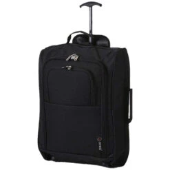 Maximum Airline Allowance Carry On Hand Luggage | Wheeled Travel Bag Lightweight Small Soft Trolley For Men & Women | Approved By Delta, United, Southwest & Many More (Black)