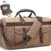 Duffle Bag For Men Waterproof Genuine Leather Canvas Travel Duffel Bags For Women Overnight Weekender Bag For Traveling, Brown 1 Duffle Bag For Men Waterproof Genuine Leather Canvas Travel Duffel Bags For Women Overnight Weekender Bag For Traveling, Brown -Vera Bradley Shop 517KqL8If1L