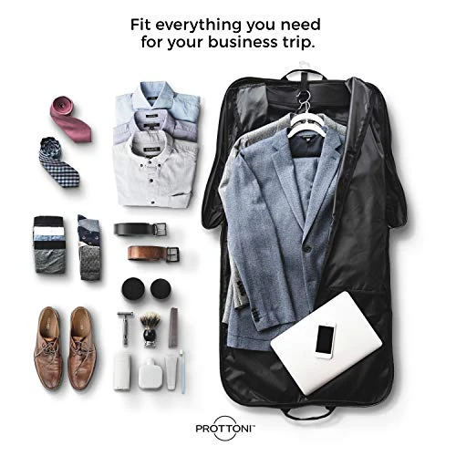 Prottoni 44-inch Garment Bag For Travel – Water-Resistant Carry-On Suit Carrier 4 Prottoni 44-inch Garment Bag For Travel – Water-Resistant Carry-On Suit Carrier - Image 2