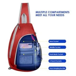 Waterfly Chest Sling Shoulder Backpacks Bags Fashion Cute Crossbody Rope Triangle Rucksack For Hiking Or Multipurpose Daypacks For Man Women Lady Girl Teens (Red) -Vera Bradley Shop 517Xjd5NCLL