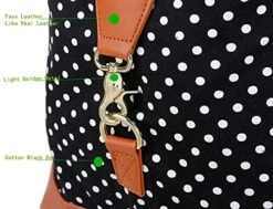 BAOSHA HB-14 Canvas Travel Tote Duffel Bag Carry On Weekender Overnight Bag Oversized For Women And Ladies (Black Dot) -Vera Bradley Shop 517eGQ9qqeL