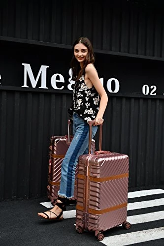 Sondre X Luggage Rolling Wheels Old Fashion Trunk Suitcase PC ABS Spinner Hardshell Carry On With TSA Lock 20" 24" 26" 29"(White) 10 Sondre X Luggage Rolling Wheels Old Fashion Trunk Suitcase PC ABS Spinner Hardshell Carry On With TSA Lock 20" 24" 26" 29"(White) - Image 8