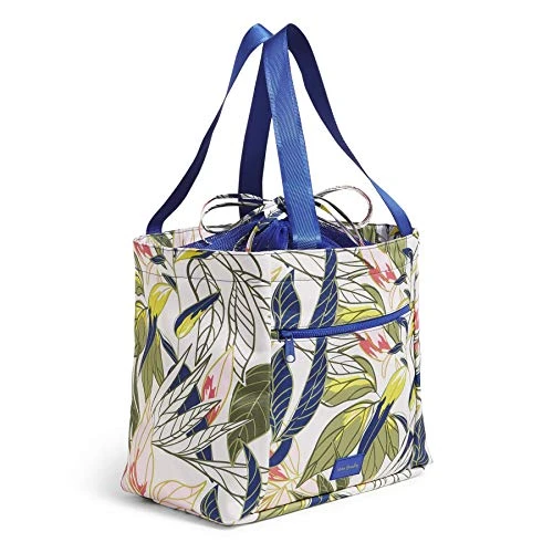 Vera Bradley Recycled Lighten Up Reactive Drawstring Family Tote Bag, Rain Forest Leaves 5 Vera Bradley Recycled Lighten Up Reactive Drawstring Family Tote Bag, Rain Forest Leaves - Image 3