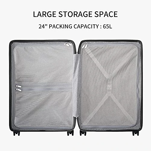 LEVEL8 Luminous Textured Medium Checked Luggage, 24β Hardshell Suitcase, Lightweight PC Textured Hardside Spinner Trolley For Luggage, TSA Approved Checked Luggage With 8 Spinner Wheels, Dark Grey, 24-Inch Checked-In 7 LEVEL8 Luminous Textured Medium Checked Luggage, 24β Hardshell Suitcase, Lightweight PC Textured Hardside Spinner Trolley For Luggage, TSA Approved Checked Luggage With 8 Spinner Wheels, Dark Grey, 24-Inch Checked-In - Image 5