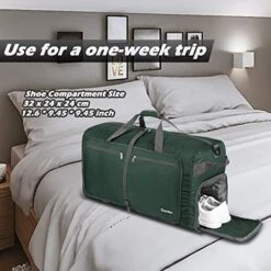 Gonex 100L Foldable Travel Duffel Bag For Luggage Gym Sports, Lightweight Travel Bag With Big Capacity, Water Repellent (Dark Green) -Vera Bradley Shop 518RgKxRd0L