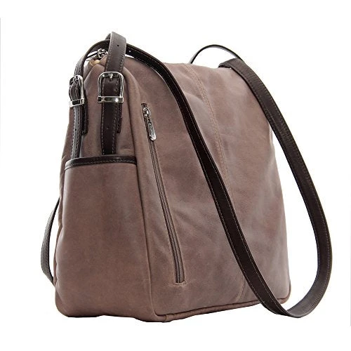 Piel Leather Top-Zip Handbag/Shoulder Bag, Toffee 4 Piel Leather Top-Zip Handbag/Shoulder Bag, Toffee - Image 2