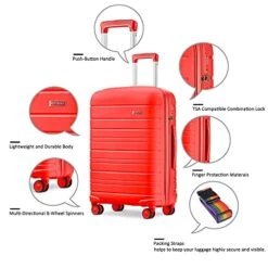 JOYWAY 3 Pcs Luggage Set Hardside Lightweight Spinner Suitcase With TSA Lock… (red) 12 JOYWAY 3 Pcs Luggage Set Hardside Lightweight Spinner Suitcase With TSA Lock… (red) -Vera Bradley Shop 518kafxnAVS