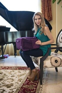 Rockland Melrose Upright Wheeled Underseater Carry-On Luggage, Purple, 16-Inch -Vera Bradley Shop 518kynYDhxL