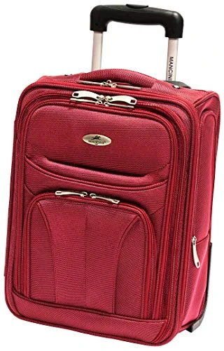 Mancini Leather Goods Wheeled Underseat Carry-on (Red) 3 Mancini Leather Goods Wheeled Underseat Carry-on (Red)