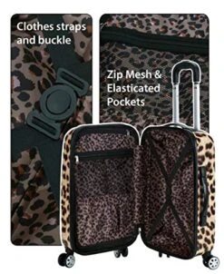 Rockland Safari Hardside Spinner Wheel Luggage, Leopard, Carry-On 20-Inch -Vera Bradley Shop 518zpS5i8QL