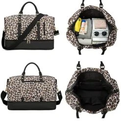 Weekender Overnight Bag Oversized Travel Duffel Leather For Men And Women (Brown Black Leopard Print) -Vera Bradley Shop 5192vKHZLlL