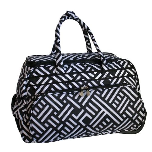 Jenni Chan Signature Deluxe Carry-All Rolling Duffel, Black/White, One Size 4 Jenni Chan Signature Deluxe Carry-All Rolling Duffel, Black/White, One Size - Image 2