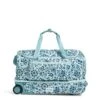Vera Bradley Women's Recycled Lighten Up ReActive Foldable Duffel Rolling Suitcase, Cloud Floral, One Size -Vera Bradley Shop 519I3TZHomL