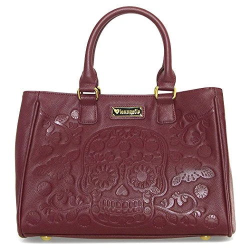 Loungefly Sugar Skull Day Of The Dead Vegan Burgundy Shoulder Bag Handbag Purse 3 Loungefly Sugar Skull Day Of The Dead Vegan Burgundy Shoulder Bag Handbag Purse