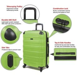 Hipack Prime Suitcases Hardside Luggage With Spinner Wheels, Green, 3-Piece Set (20/24/28) 13 Hipack Prime Suitcases Hardside Luggage With Spinner Wheels, Green, 3-Piece Set (20/24/28) -Vera Bradley Shop 519wpyoHS6L