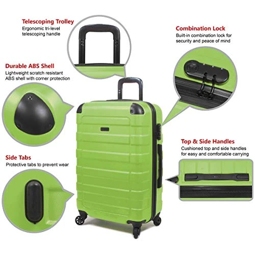 Hipack Prime Suitcases Hardside Luggage With Spinner Wheels, Green, 3-Piece Set (20/24/28) 8 Hipack Prime Suitcases Hardside Luggage With Spinner Wheels, Green, 3-Piece Set (20/24/28) - Image 6