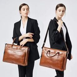 BOSTANTEN Leather Briefcase Vintage Business Message Bags 15.6 Inch Laptop Shoulder Handbag For -Vera Bradley Shop 51A9wBd7UiL