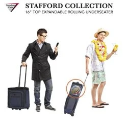 Travelers Club Luggage 16" Top Expandable Rolling Underseater W/USB Port, Blue Suitcase, Carry-On, Navy -Vera Bradley Shop 51ACjre7OiL