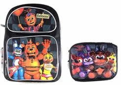 Five Nights At Freddy's Large Backpack 16" Boys School Book Bag Plus Lunch Bag