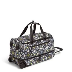 Vera Bradley Women's Recycled Lighten Up Reactive Foldable Rolling Duffle Luggage, Plaza Medallion, One Size -Vera Bradley Shop 51Azh9Pu4vS