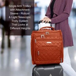 16.5" Underseat Women Luggage Carry On Suitcase - Small Rolling Tote Bag With Wheels (Orange) 17 16.5" Underseat Women Luggage Carry On Suitcase - Small Rolling Tote Bag With Wheels (Orange) -Vera Bradley Shop 51B4qlCLb1L