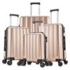 4 Pieces Travel Luggage Sets, Hardside Lightweight ABS Luggage Suitcase, 360° Spinner Wheels Travel Set Bag, Durable Trolley Suitcase 16" 20" 24" 28", 4 Pcs (Color Champagne Gold) -Vera Bradley Shop 51BHU22zgBL