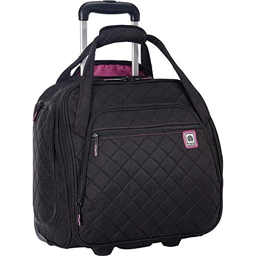 Delsey Paris Delsey Quilted Rolling Underseat Bag For Carry-On Fits Overhead & Under Airline Seat - (Black) 4 Delsey Paris Delsey Quilted Rolling Underseat Bag For Carry-On Fits Overhead & Under Airline Seat - (Black) - Image 2