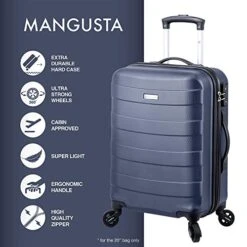 Regent Square Travel - 3 Piece Luggage Sets With Build-In TSA Lock And Spinner Goodyear Wheels – Mangusta, Hard Case (Asphalt) 12 Regent Square Travel - 3 Piece Luggage Sets With Build-In TSA Lock And Spinner Goodyear Wheels – Mangusta, Hard Case (Asphalt) -Vera Bradley Shop 51BQ6PZHxtL