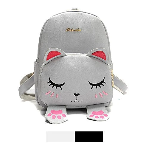 Mini Backpack For Girls Cute Cat Design Fashion Leather Bag Women Casual Fashion(Grey) 3 Mini Backpack For Girls Cute Cat Design Fashion Leather Bag Women Casual Fashion(Grey)