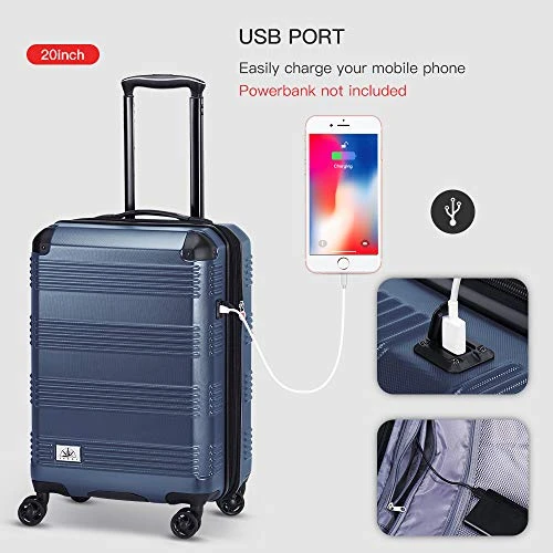 Verdi Luggage Set 3 Piece - Lightweight With USB Port Hardside Carry On Suitcase - Includes Expandable 20 Inch Carry On, 24In/TSA-Approved Lock 28In Checked Bag With 8-Wheel Rolling Spinner 8 Verdi Luggage Set 3 Piece - Lightweight With USB Port Hardside Carry On Suitcase - Includes Expandable 20 Inch Carry On, 24In/TSA-Approved Lock 28In Checked Bag With 8-Wheel Rolling Spinner - Image 6